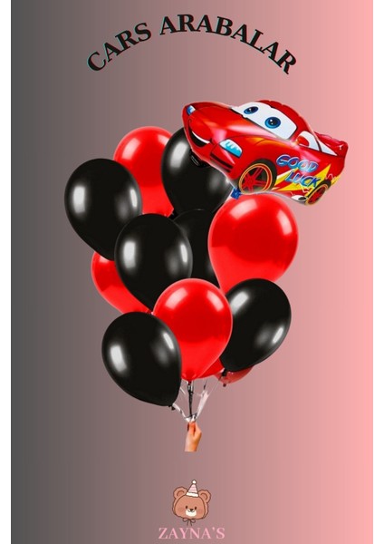 Cars Arabalar Temalı Karakter Folyo Balon Seti