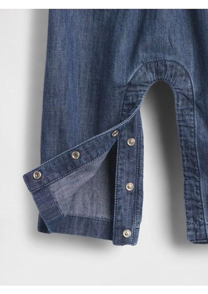 Bebek Koyu Mavi Denim Yaka Detaylı Tulum fiyatları