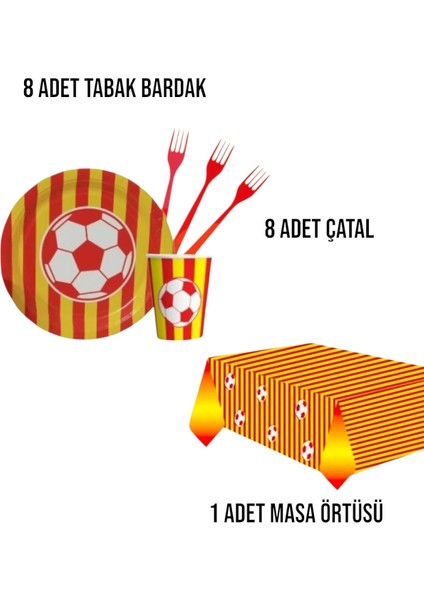 Taraftar Sarı Kırmızı 8 Kişilik Doğum Günü Parti Seti - Taraftar Konseptli Parti Süsleri fiyatları