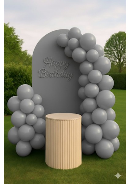 Gri Renk Mat Balon 12INÇ 20 Adet Pastel Balon - Doğum Günü Parti Süsleri Balon