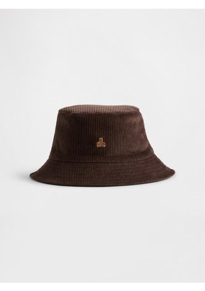 Bebek Kahverengi Corduroy Bucket Şapka