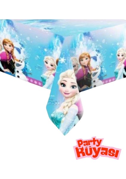 Frozen Karlar Ülkesi Elsa Anna Plastik Masa Örtüsü 120X180 cm Doğum Günü Parti
