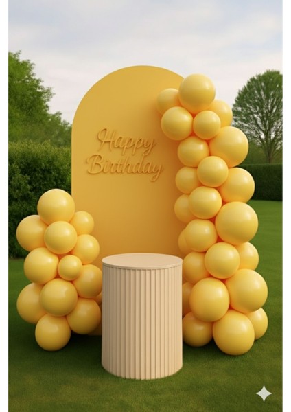 10 Adet Pastel Tonu Sarı Renk 10 Lu 12INÇ Sarı Balon-Doğum Günü Parti Süsleri Balon