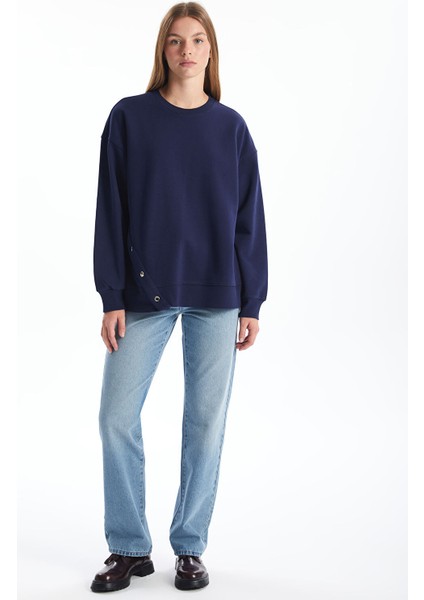 Yeni Sezon Bisiklet Yaka Oversize Kadın Kalın Sweatshirt fiyatları