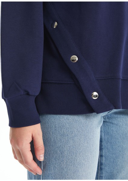 Yeni Sezon Bisiklet Yaka Oversize Kadın Kalın Sweatshirt modelleri