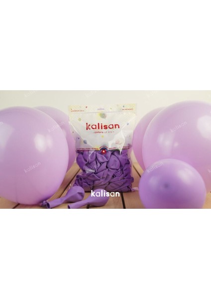 12 Inç 30 cm Çapında Standart Boyut Pastel Dekor Balon 10 Adet Lila