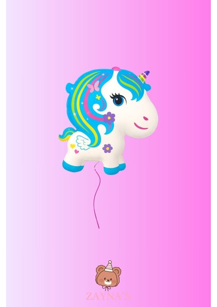 Tek Boynuzlu At Unicorn Temalı Karakter Folyo Balon 55 cm