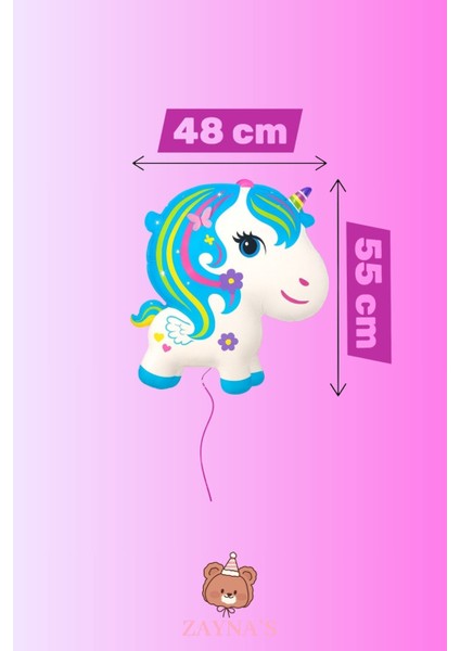 Tek Boynuzlu At Unicorn Temalı Karakter Folyo Balon 55 cm fiyatları