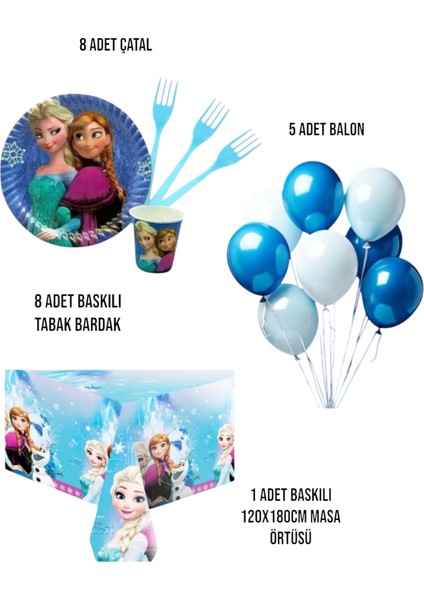 Frozen Elsa Doğum Günü Parti Seti - Kız Çocuk Doğum Günü Parti Süsleri 8 Kişilik fiyatları