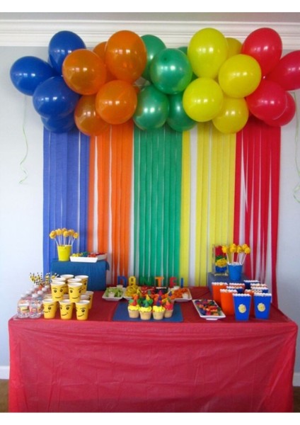 30 Adet Balon Lacivert Turuncu Yeşil Sarı Kırmızı