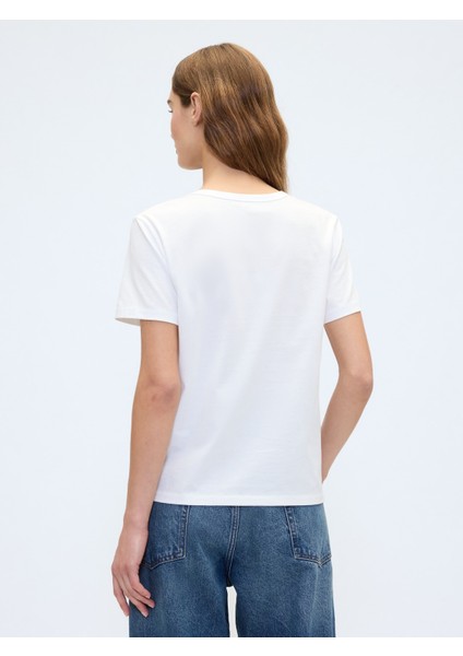 Kadın Beyaz Organik Pamuk Vintagesoft Brannan Bear T-Shirt fırsatları