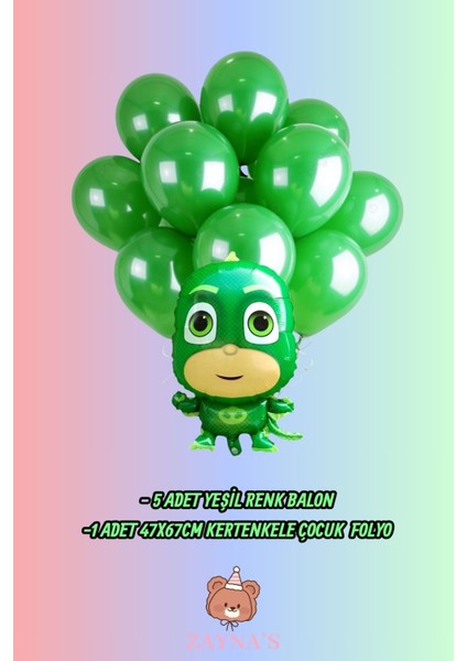 Pijamaskeliler Temalı Kertenkele Çocuk Baskılı Karakterli Folyo Balon Seti fiyatları