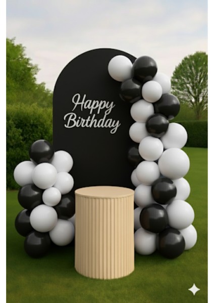 10 Adet Pastel Tonu Siyah-Beyaz Renk 10 Lu 12INÇ Siyah Beyaz Balon-Doğum Günü Parti Süsleri Balon