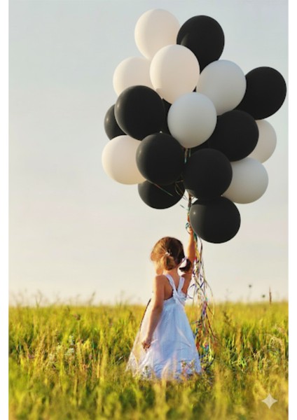 10 Adet Pastel Tonu Siyah-Beyaz Renk 10 Lu 12INÇ Siyah Beyaz Balon-Doğum Günü Parti Süsleri Balon fiyatları