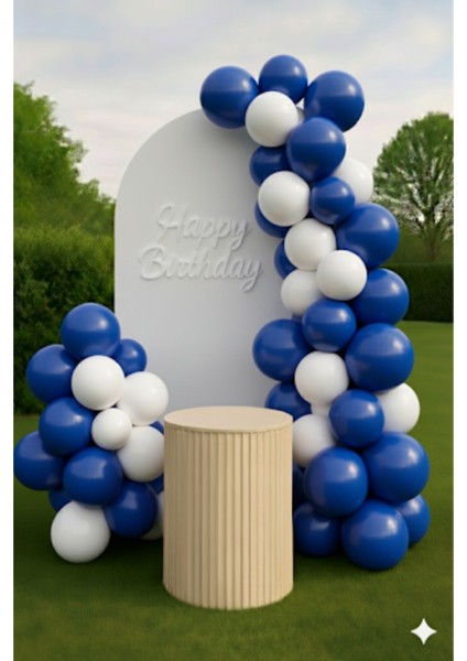 50 Adet Pastel Tonu Mavi-Beyaz Karışık Renk 12INÇ Mavi Beyaz Balon-Doğum Günü Parti Süsleri Balon