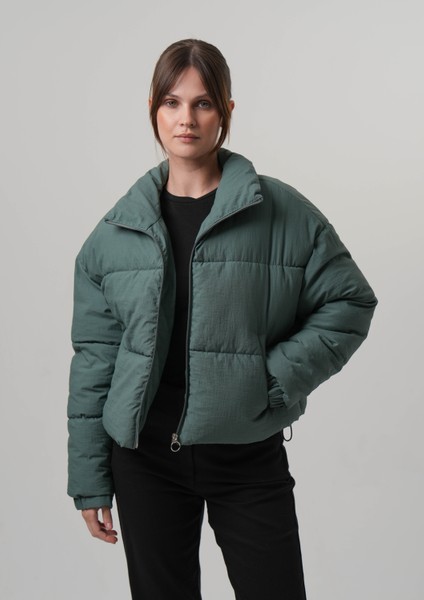 Zeta Kadın Mont Şişme Kadın Crop Mont