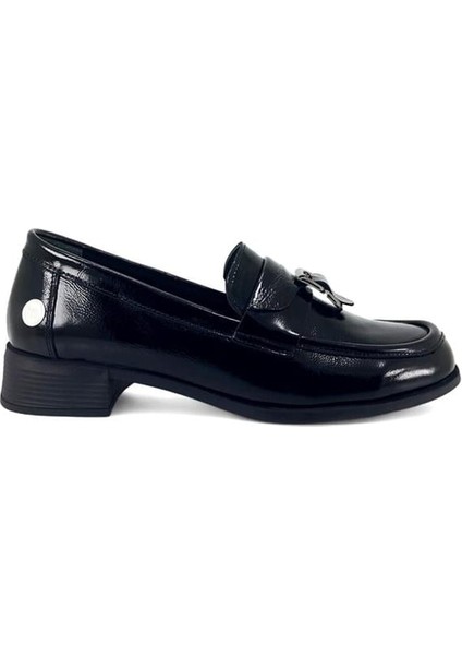 855 Hakiki Deri Günlük Kadın Ayakkabı-Siyah Rugan fiyatları