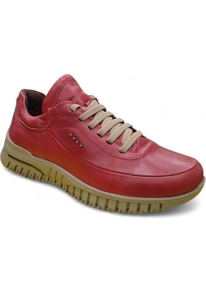 3505 Hakiki Deri Günlük Kadın Ayakkabı-Kırmızı