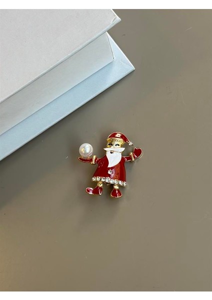 Noel Baba Broş - Kırmızı