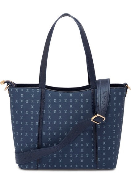 Lacivert Print Kadın Omuz Çantası - S1WPR0000804-T1F