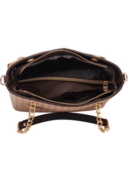 Bej Print Kadın Omuz Çantası - S1WPR0000801-T2E