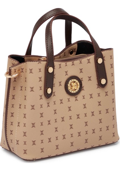Bej Print Kadın Omuz Çantası - S1WPR0000806-T2E