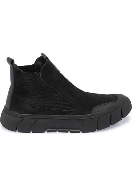 Siyah Hakiki Nubuk Deri Erkek Bot - E23K1BT56395-A64