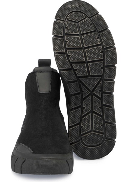 Siyah Hakiki Nubuk Deri Erkek Bot - E23K1BT56395-A64