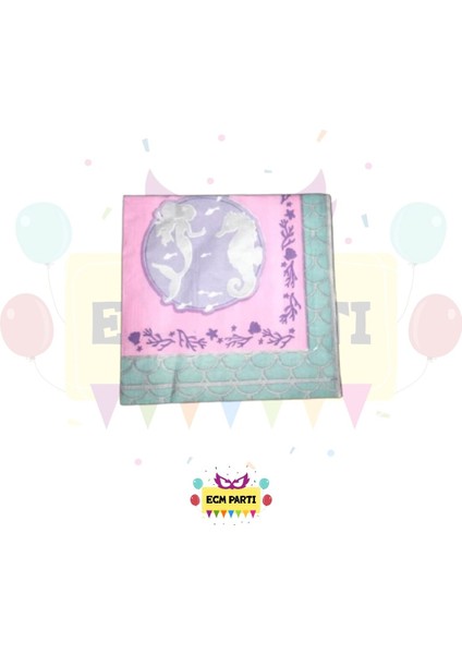 Deniz Kızı Temalı Baskılı 20 Adet Peçete - Doğum Günü Parti Seti Malzemeleri fiyatları