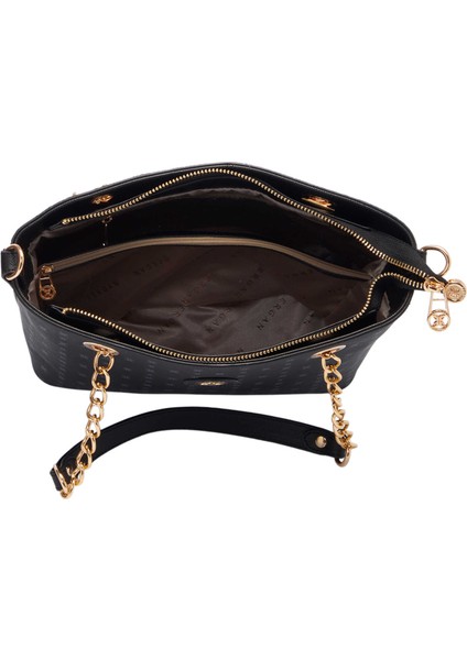 Siyah Print Kadın Omuz Çantası - S1WPR0000801-T0E