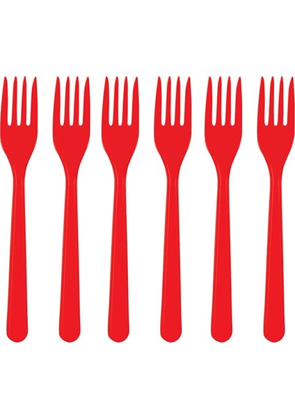 Renkli Plastik Çatal 25 Adet Kırmızı Renk fiyatları