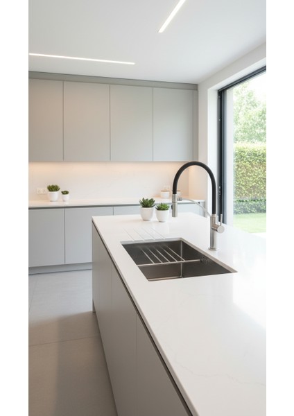 Corda BRC_072M Çift Akışlı Elastik Spiralli Krom Mutfak Evye Bataryası | 435 mm Yükseklik, Manyetik Tutucu,sessiz kullanım indirimleri