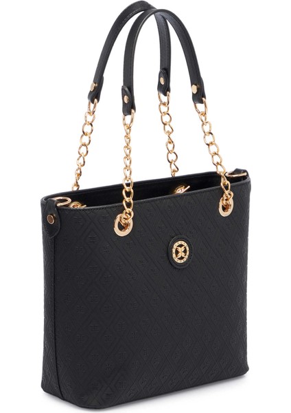 Siyah Print Kadın Omuz Çantası - S1WPR0000801-R0P