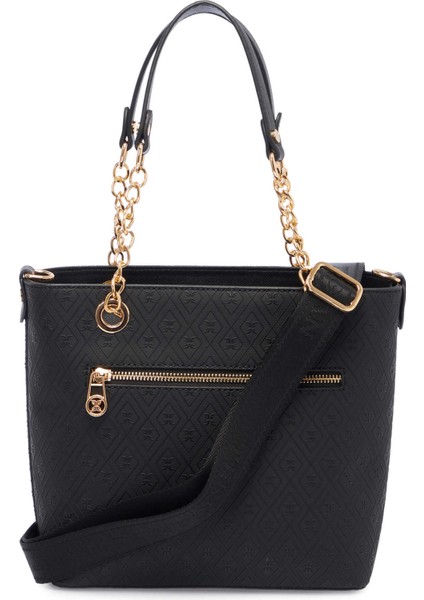 Siyah Print Kadın Omuz Çantası - S1WPR0000801-R0P