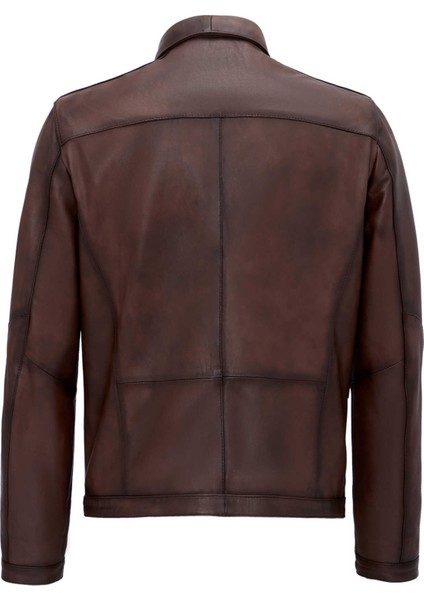 Kahve Hakiki Deri Erkek Hakiki Deri Mont - E25GRJ310613-202