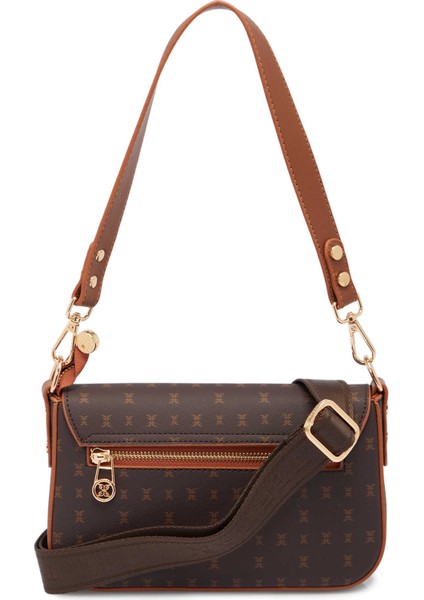 Kahve Print Kadın Omuz Çantası - S1WPR0000800-T4J