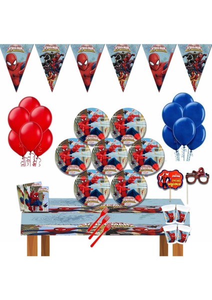 Örümcek Adam Doğum Günü Parti Seti 16 Kişilik