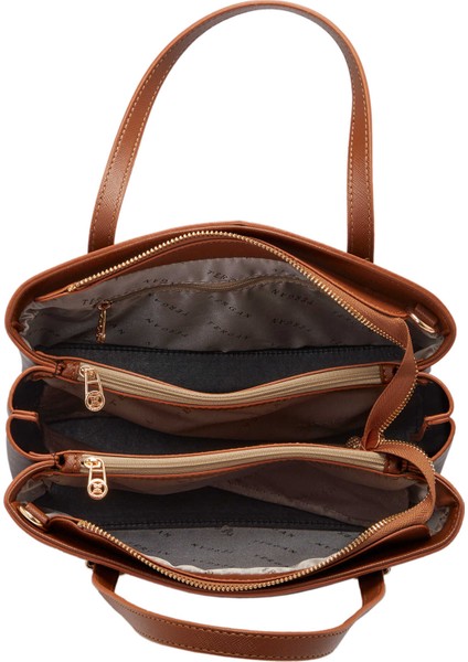 Kahve Print Kadın Omuz Çantası - S1WPR0000805-T4J