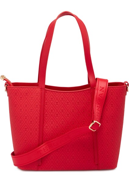 Kırmızı Print Kadın Omuz Çantası - S1WPR0000804-S4R