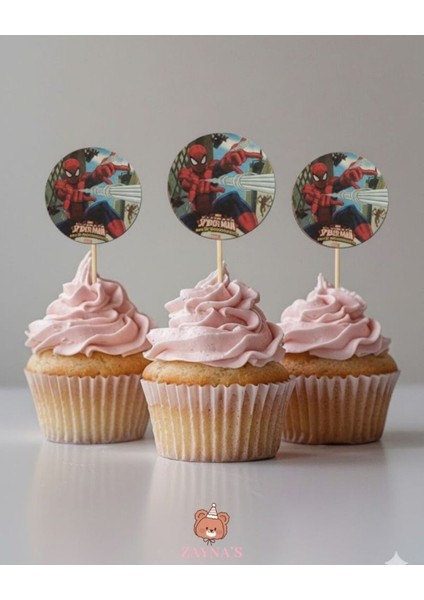 Örümcek Adam Baskılı Temalı 16 Adet Parti Sunum Kürdanı