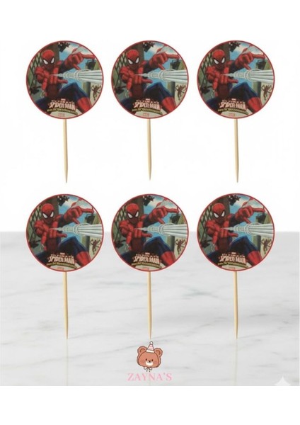 Örümcek Adam Baskılı Temalı 16 Adet Parti Sunum Kürdanı fiyatları