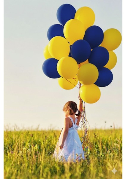 10 Adet Pastel Tonu Sarı-Lacivert Renk 12INÇ Sarı Lacivert Balon-Doğum Günü Parti Süsleri Balon fiyatları