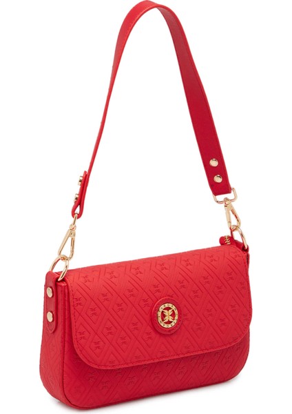 Kırmızı Print Kadın Omuz Çantası - S1WPR0000800-S4R