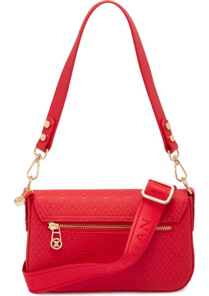 Kırmızı Print Kadın Omuz Çantası - S1WPR0000800-S4R