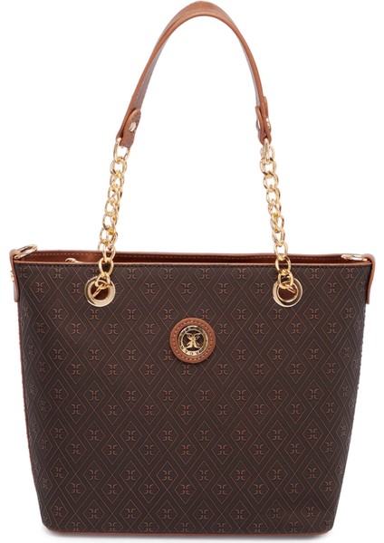 Kahve Print Kadın Omuz Çantası - S1WPR0000801-R1P indirimleri