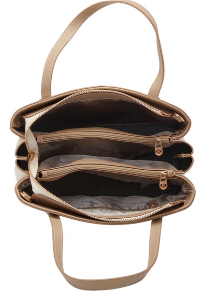 Bej Print Kadın Omuz Çantası - S1WPR0000805-U4A