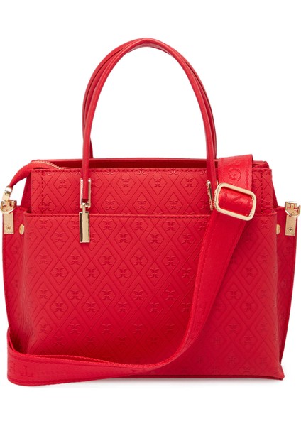 Kırmızı Print Kadın Omuz Çantası - S1WPR0000803-S4R