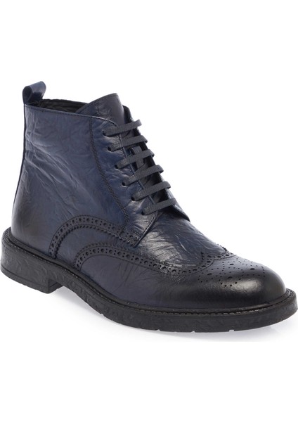Lacivert Hakiki Deri Erkek Bot - E23K1BT56538-A31