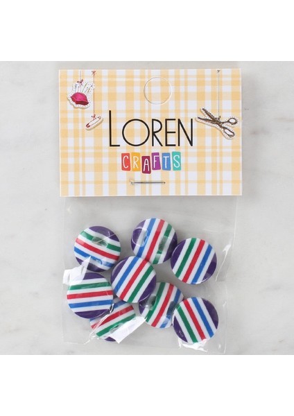 Loren Crafts 8'li Desenli Düğme - 1084