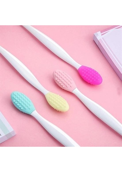 ® 2 Adet Dudak Fırçası Peeling Etkili Gözenek Siyah Nokta Temizleyici Akne Giderici Çift Yönl